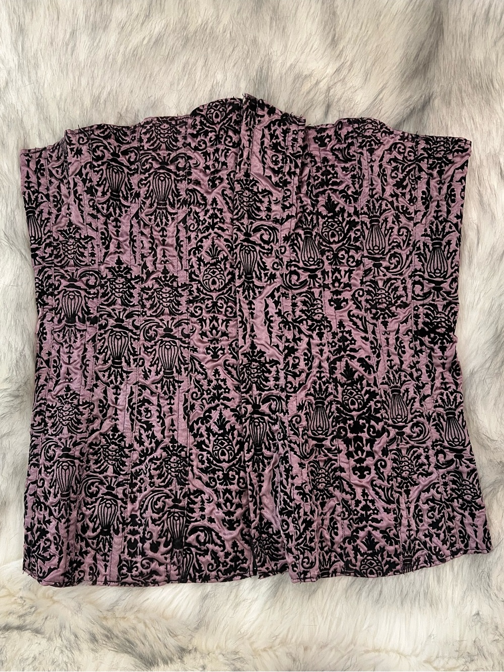 Y2K Tesa purple damask corset lace up top Whimsygoth fairy ren faire